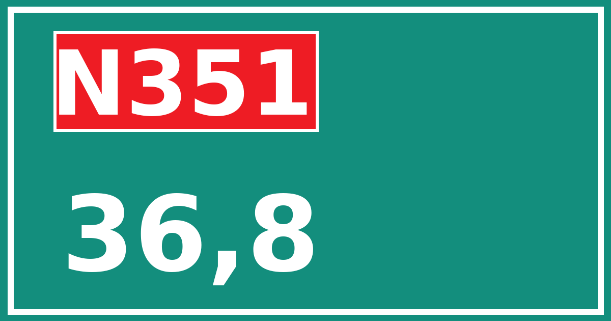 Hectometerbord N351 36,8