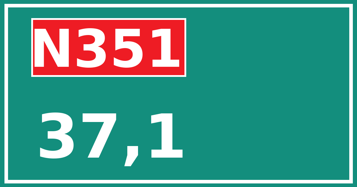 Hectometerbord N351 37,1