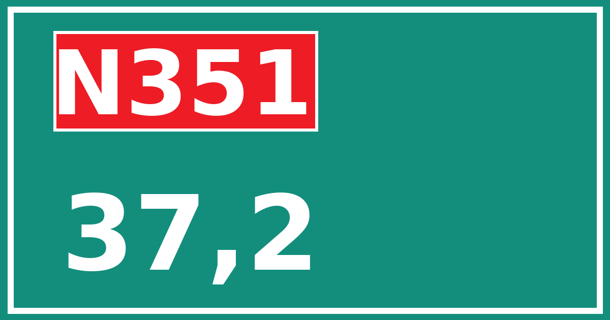 Hectometerbord N351 37,2
