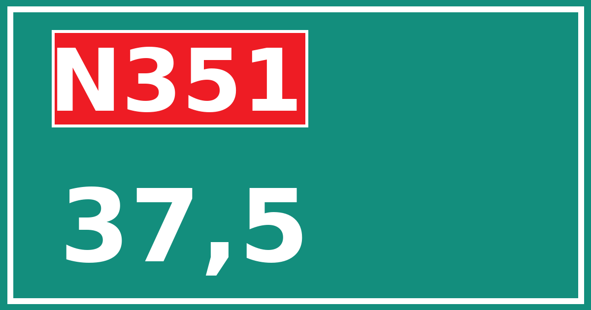Hectometerbord N351 37,5