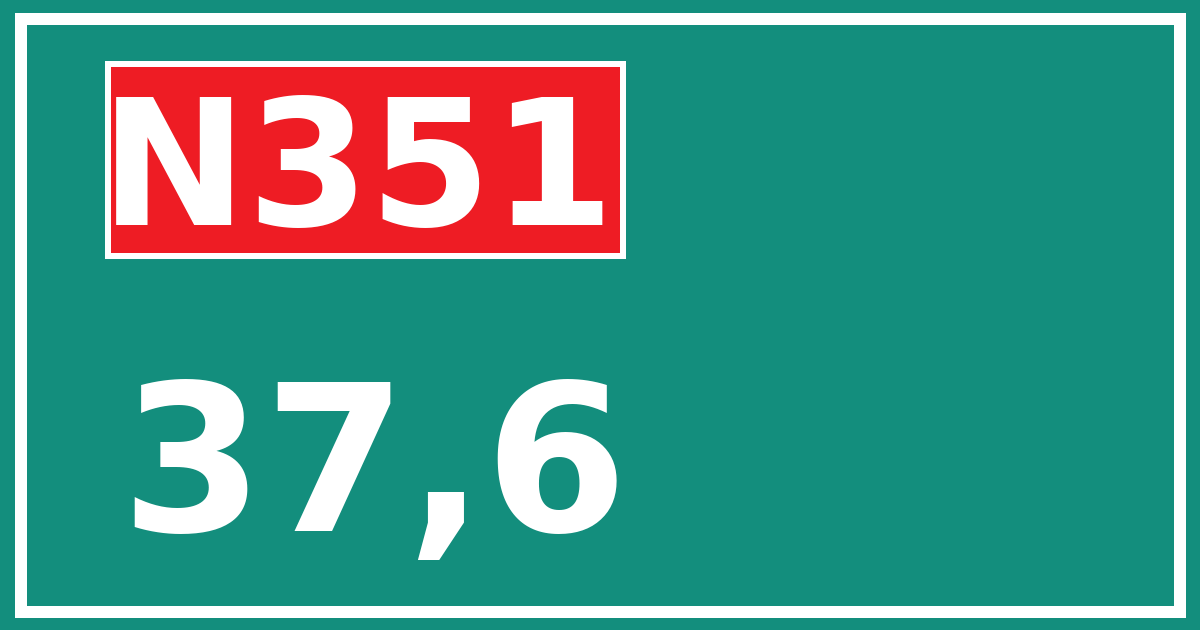 Hectometerbord N351 37,6