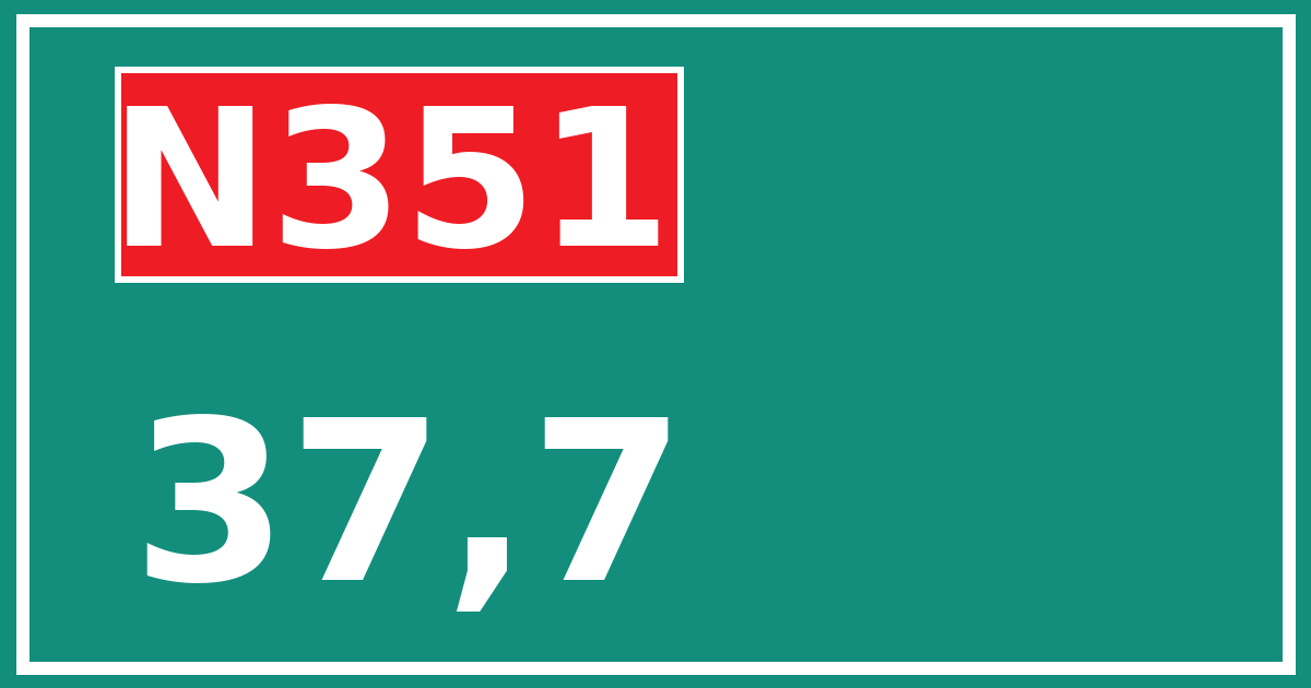 Hectometerbord N351 37,7