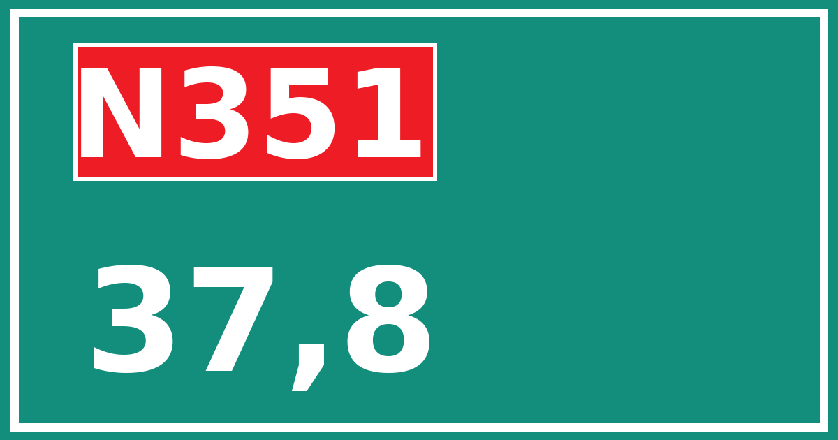 Hectometerbord N351 37,8