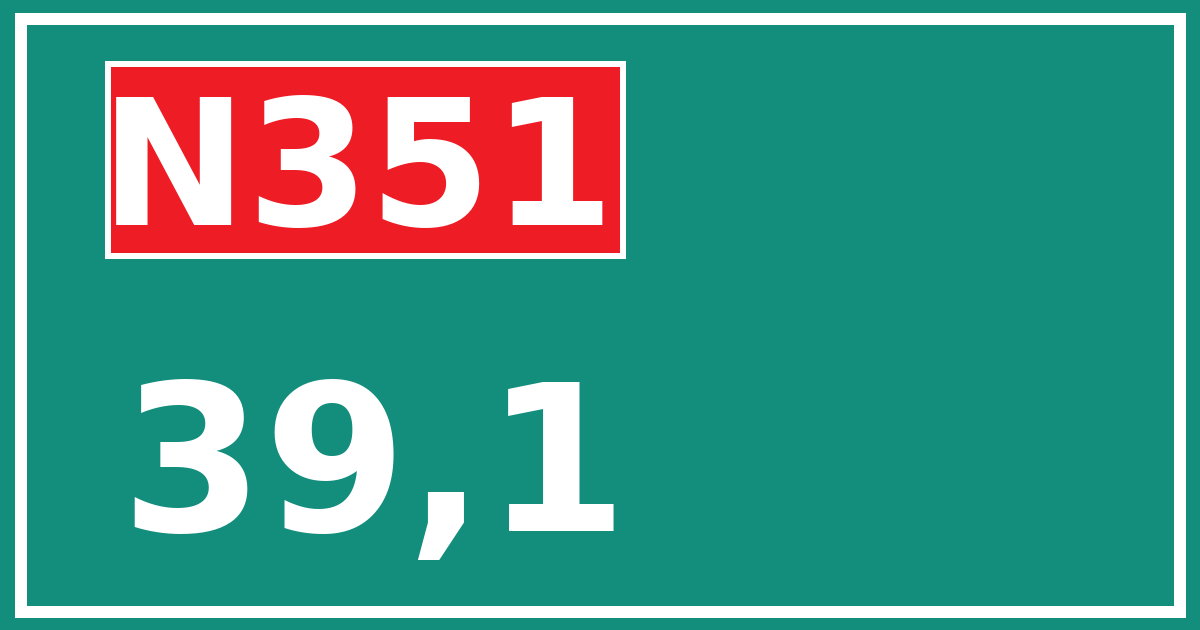 Hectometerbord N351 39,1