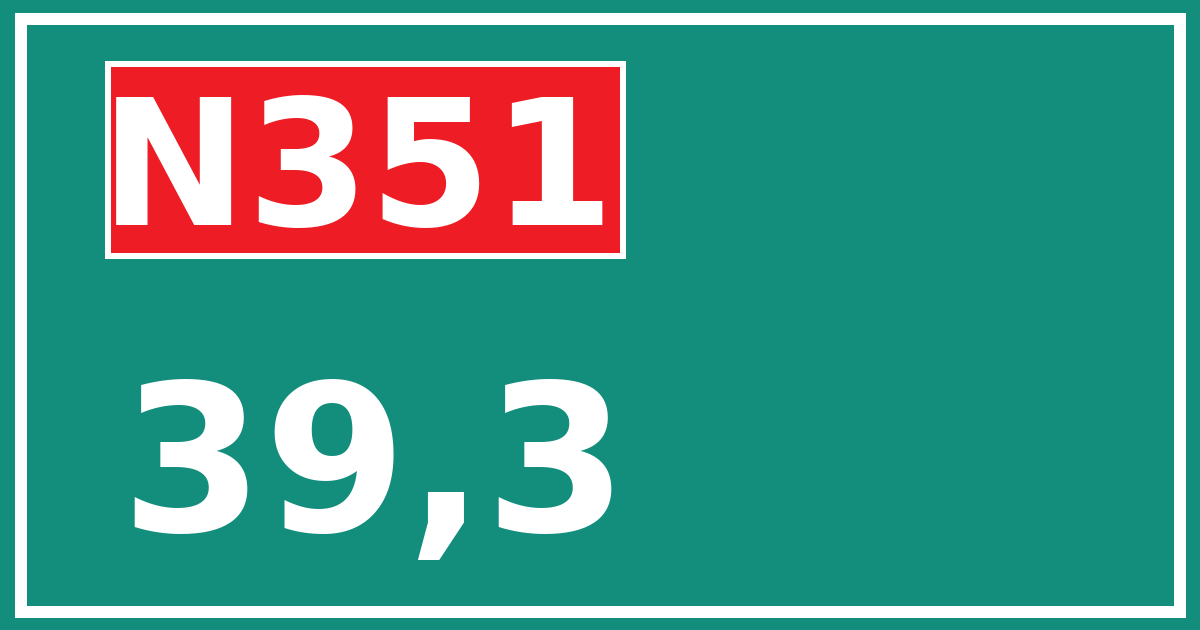 Hectometerbord N351 39,3