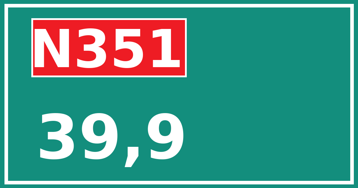 Hectometerbord N351 39,9