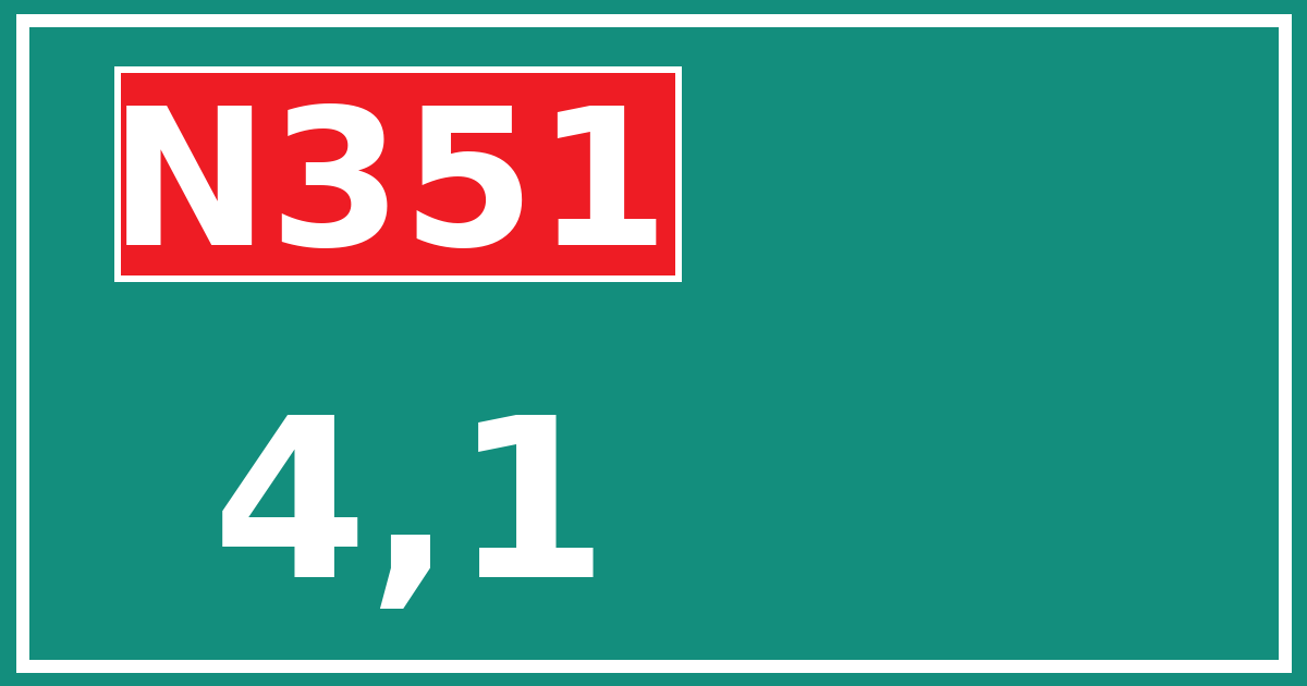Hectometerbord N351 4,1