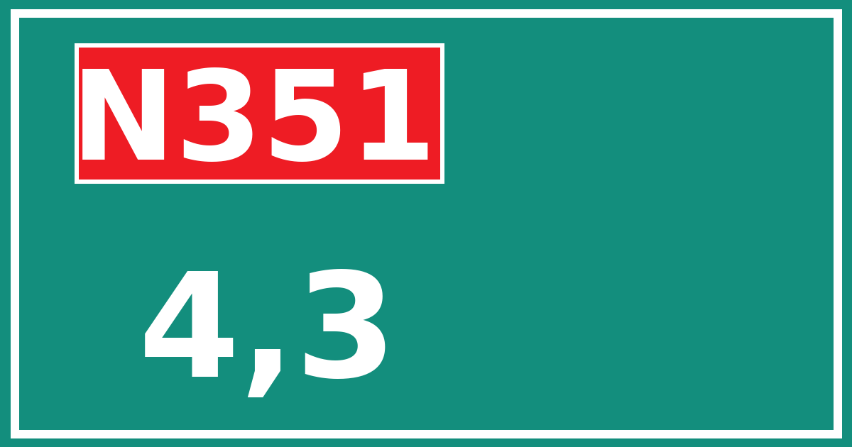 Hectometerbord N351 4,3