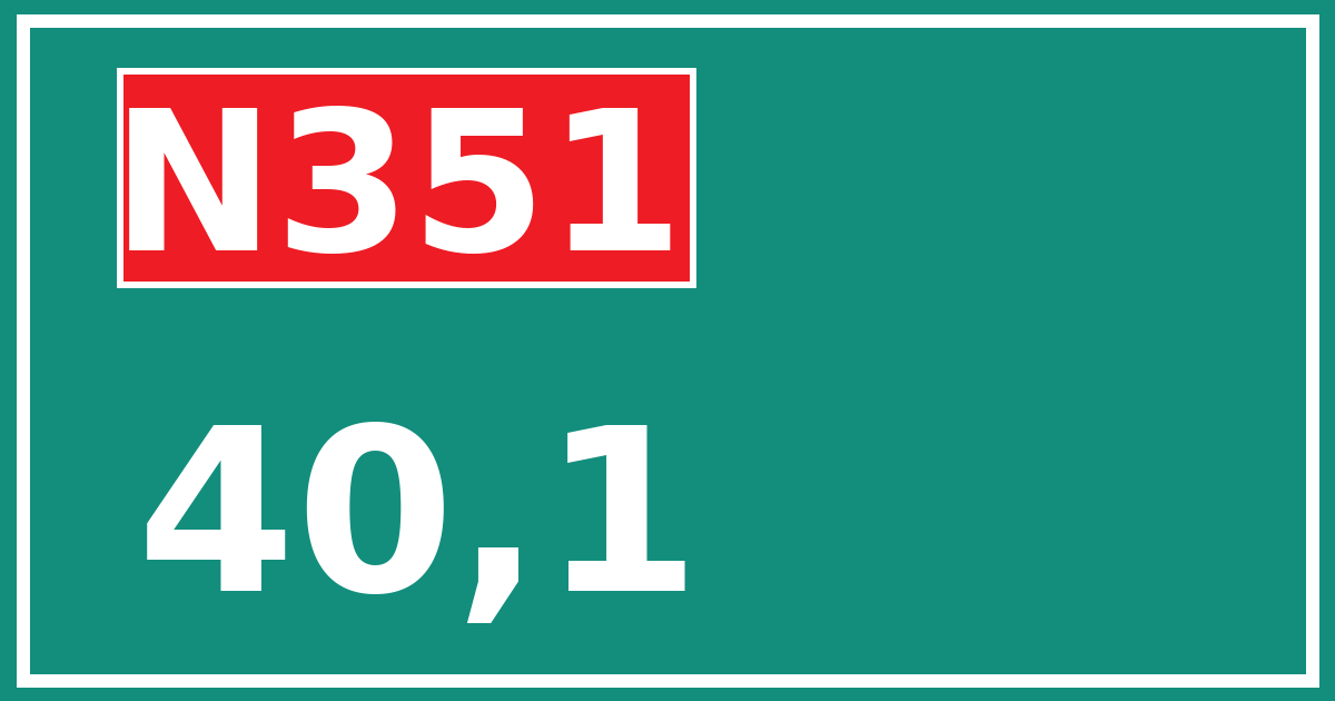 Hectometerbord N351 40,1