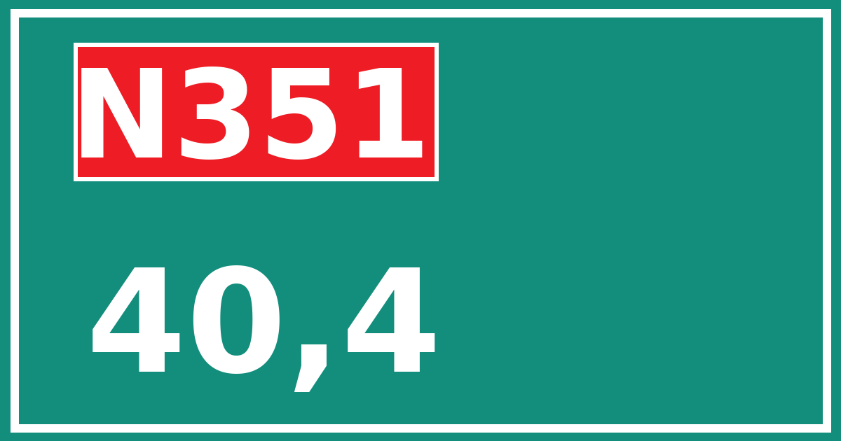 Hectometerbord N351 40,4