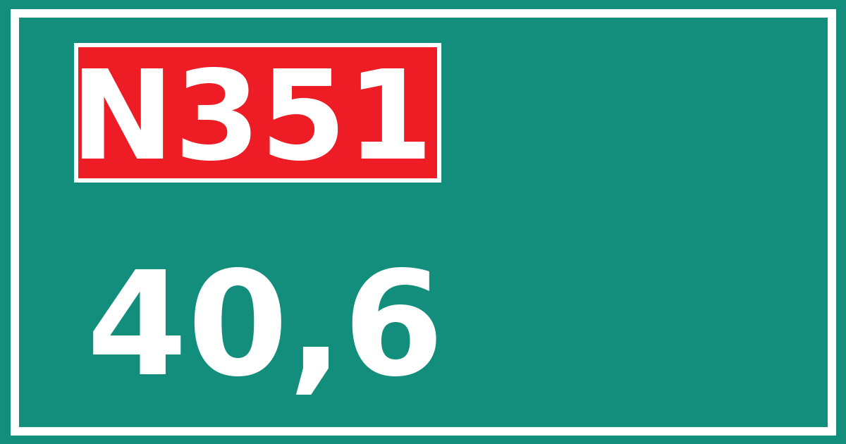 Hectometerbord N351 40,6