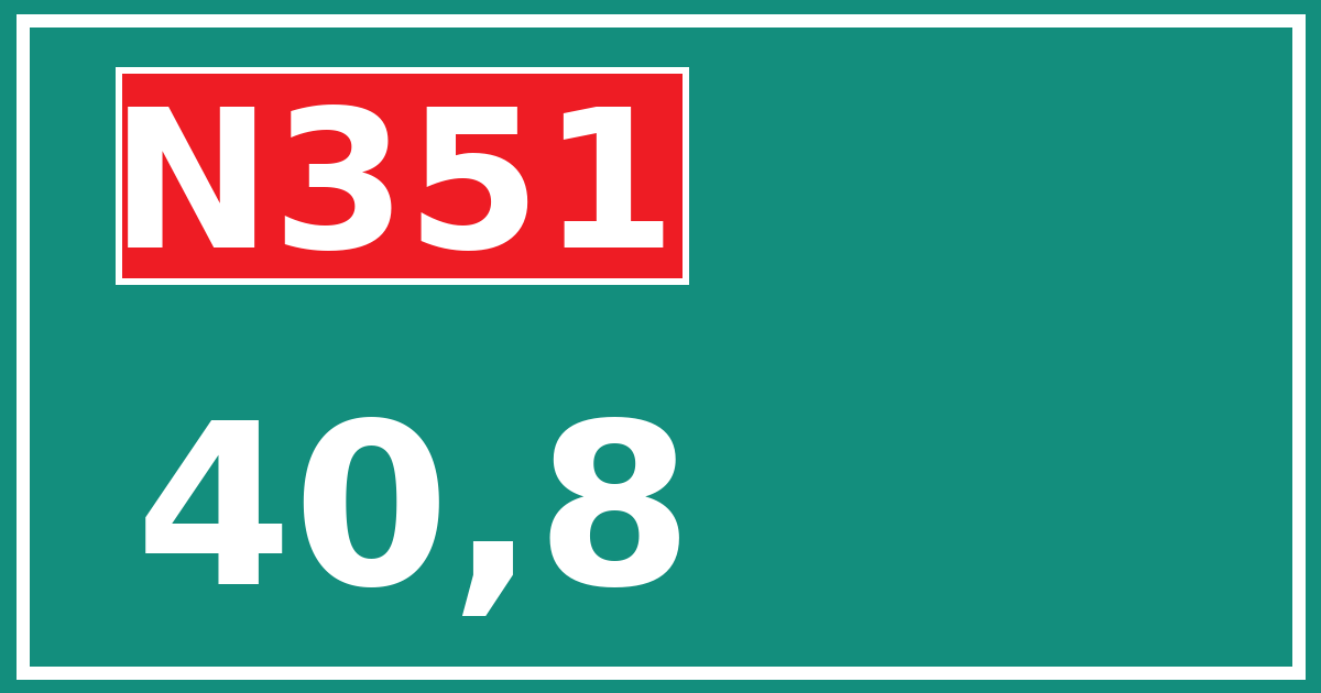 Hectometerbord N351 40,8