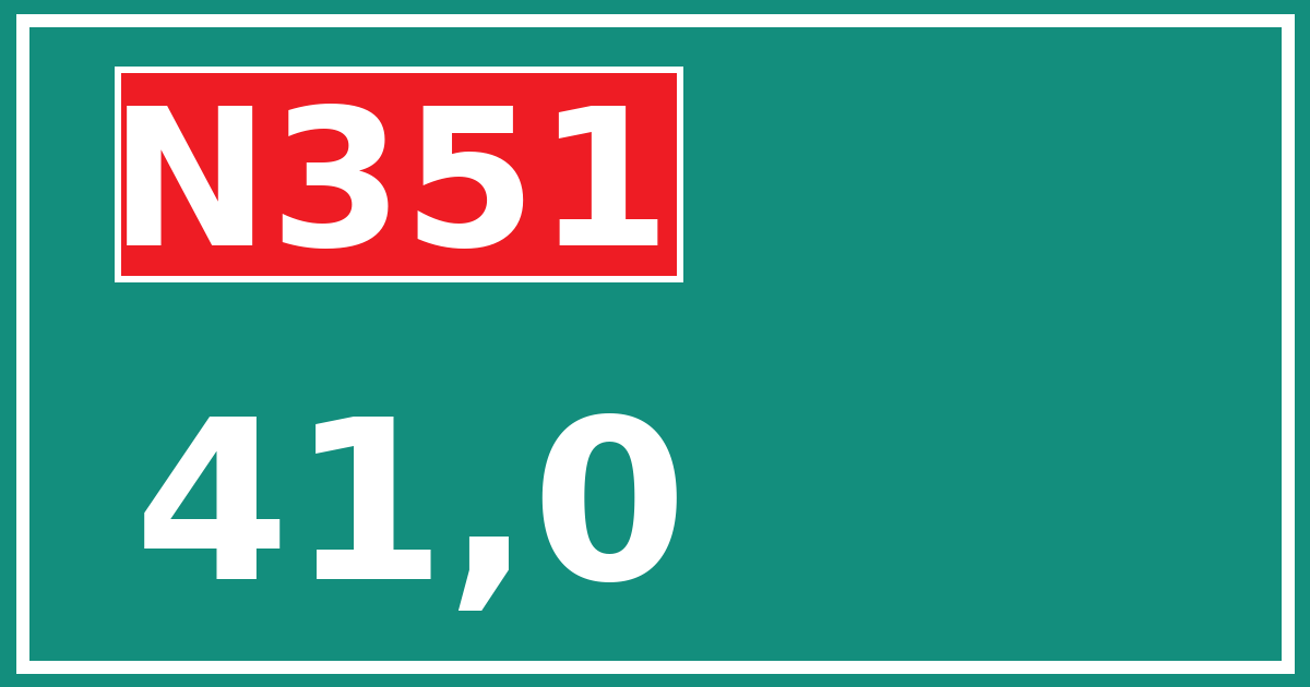 Hectometerbord N351 41,0
