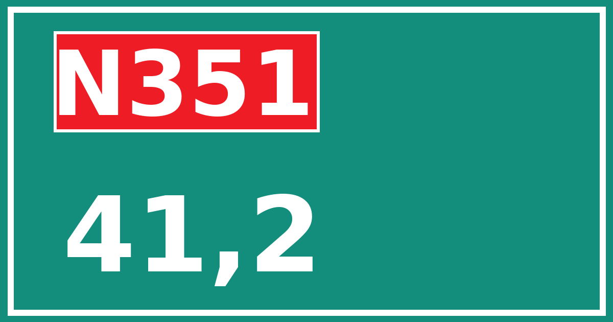 Hectometerbord N351 41,2