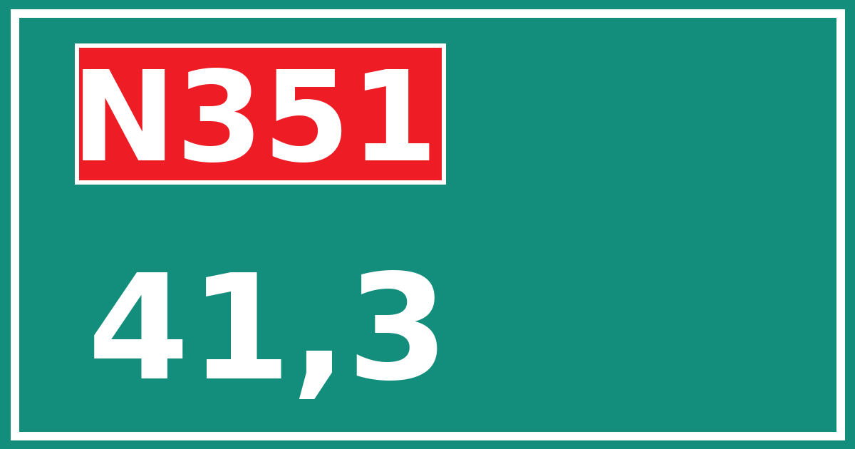 Hectometerbord N351 41,3