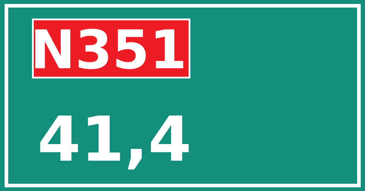 Hectometerbord N351 41,4