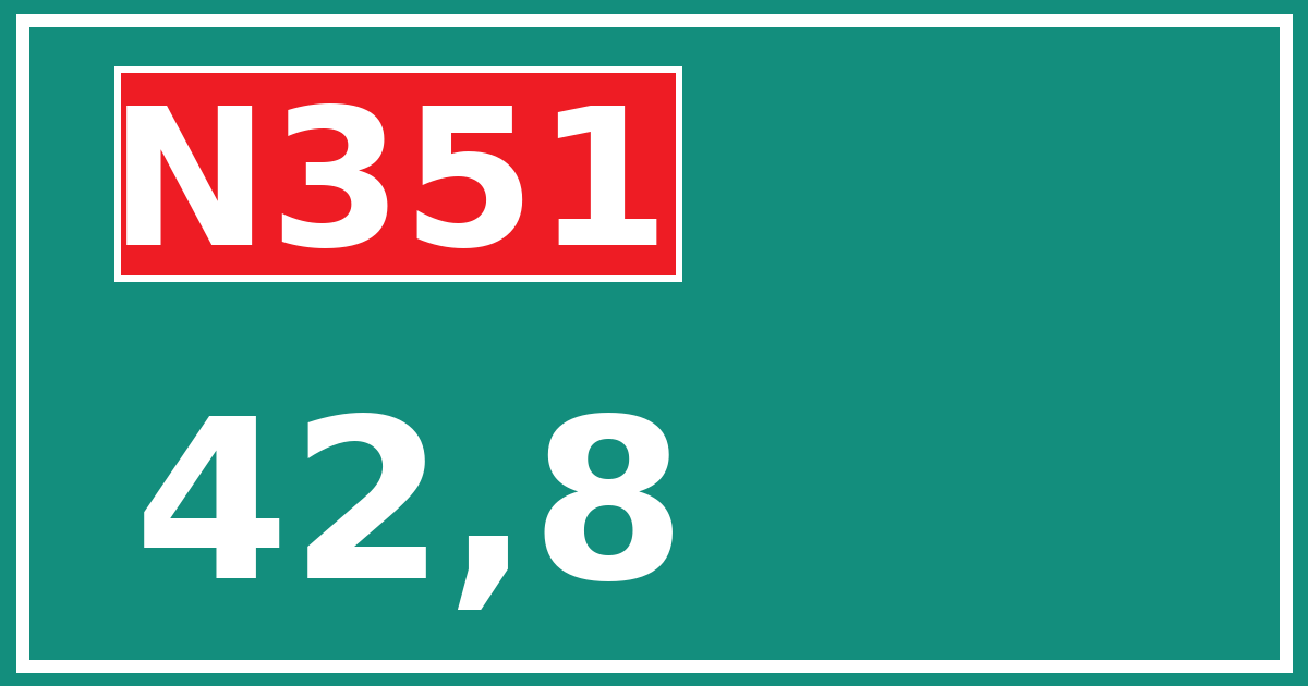 Hectometerbord N351 42,8