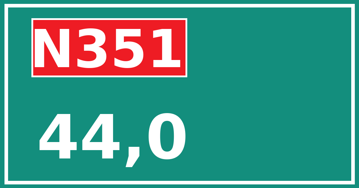 Hectometerbord N351 44,0