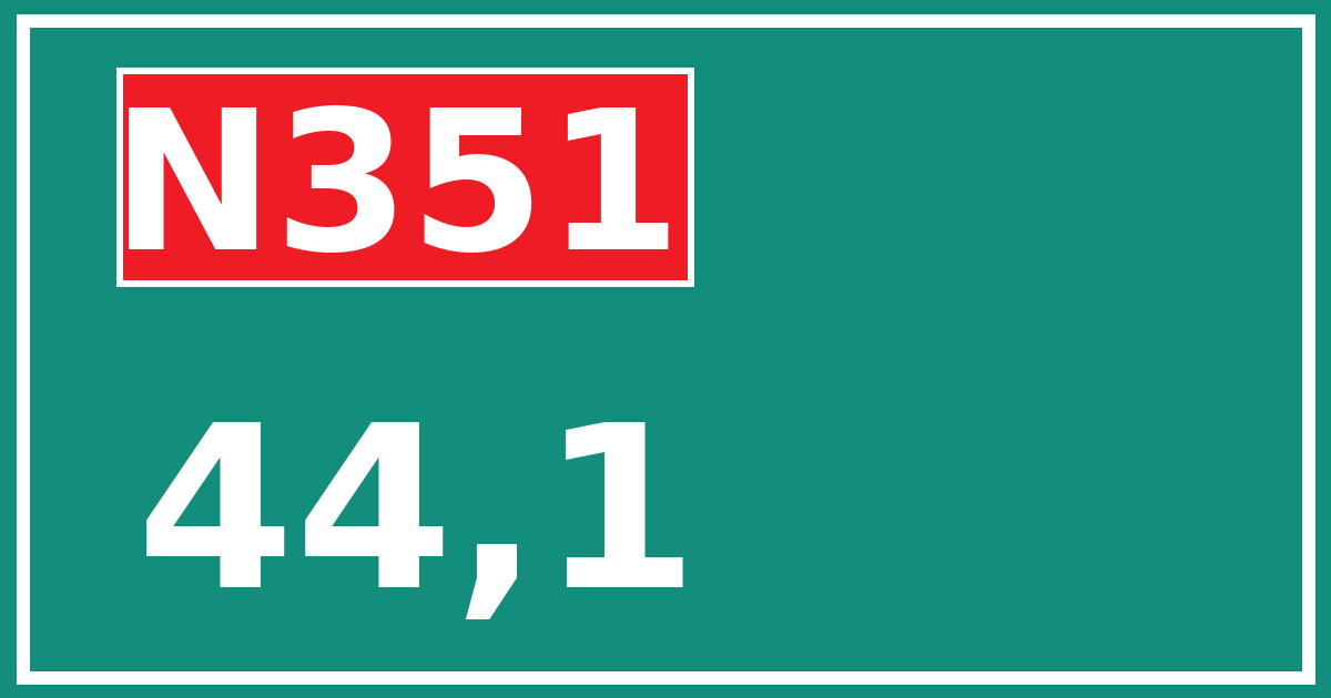 Hectometerbord N351 44,1