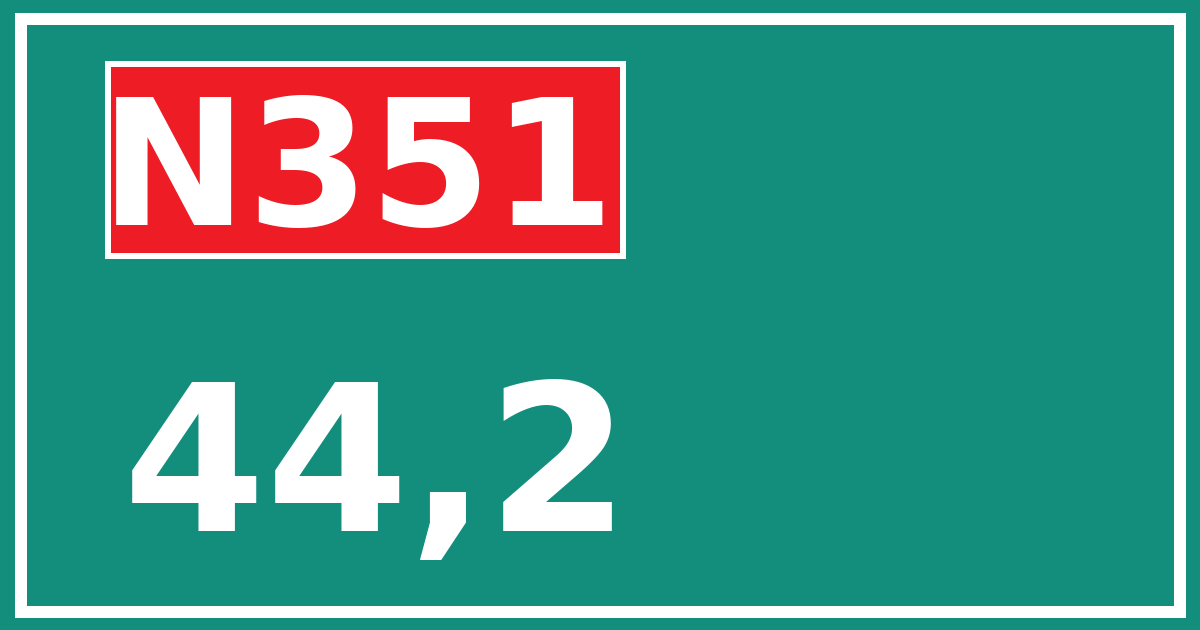 Hectometerbord N351 44,2