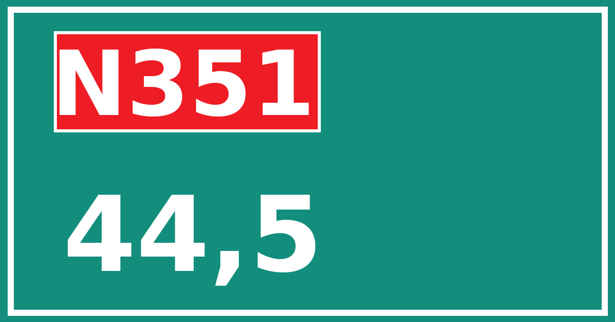 Hectometerbord N351 44,5
