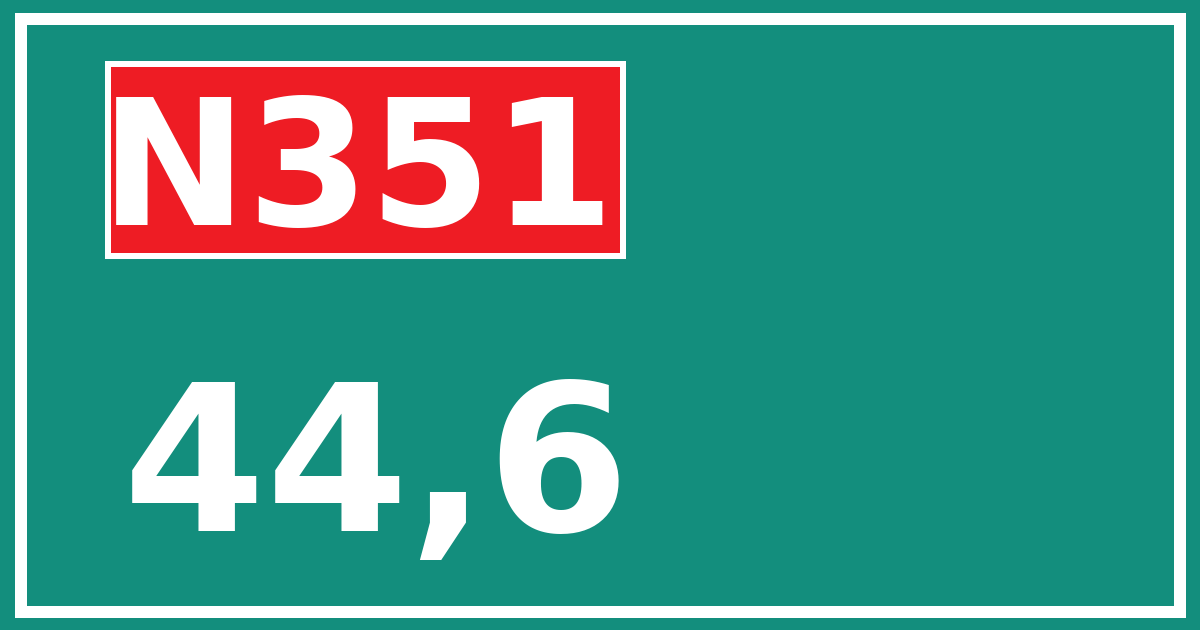 Hectometerbord N351 44,6