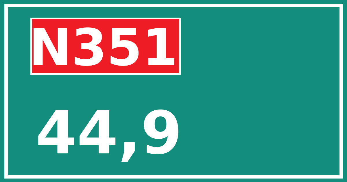 Hectometerbord N351 44,9
