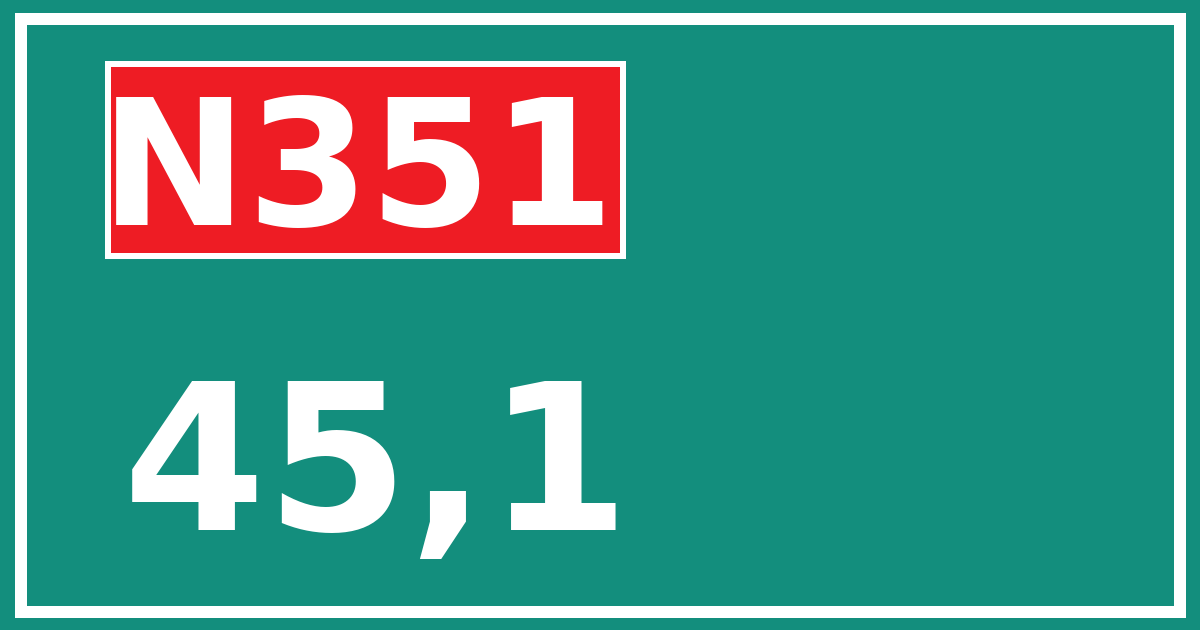 Hectometerbord N351 45,1