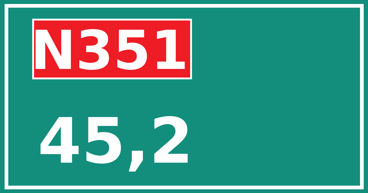 Hectometerbord N351 45,2
