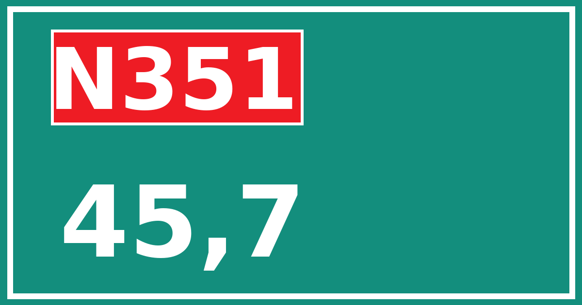 Hectometerbord N351 45,7
