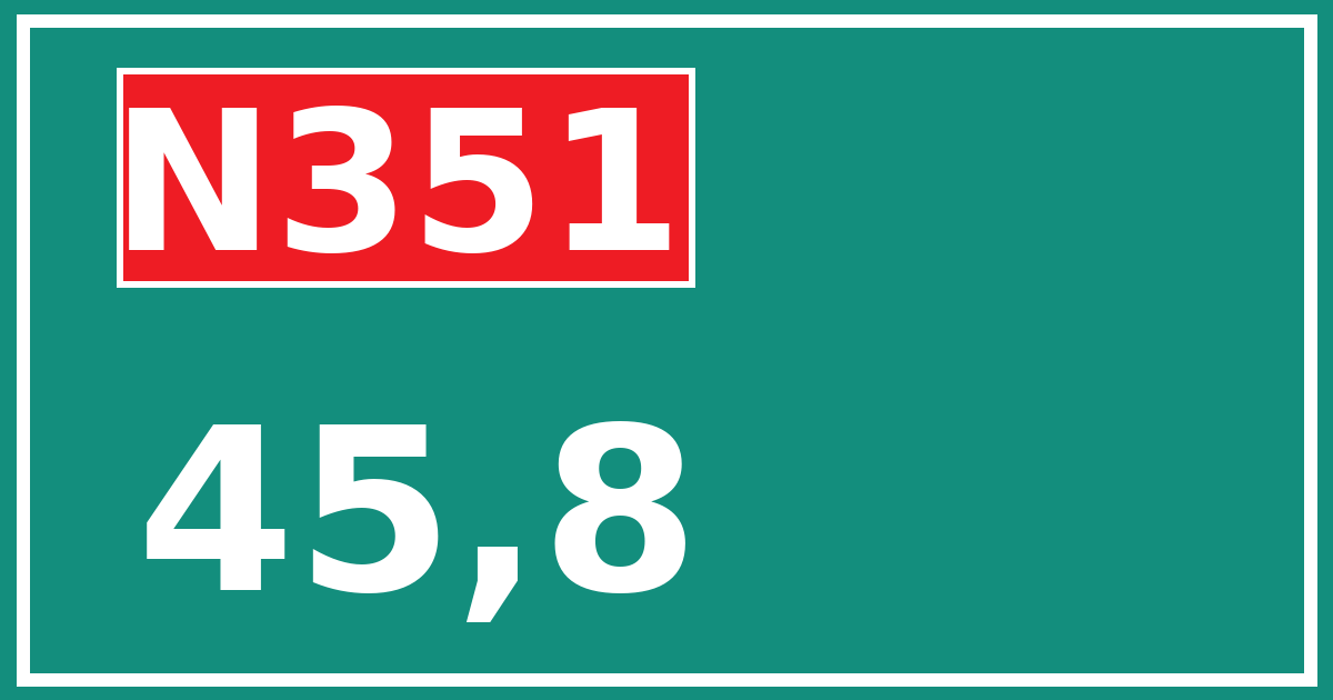 Hectometerbord N351 45,8