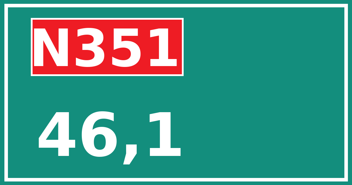 Hectometerbord N351 46,1