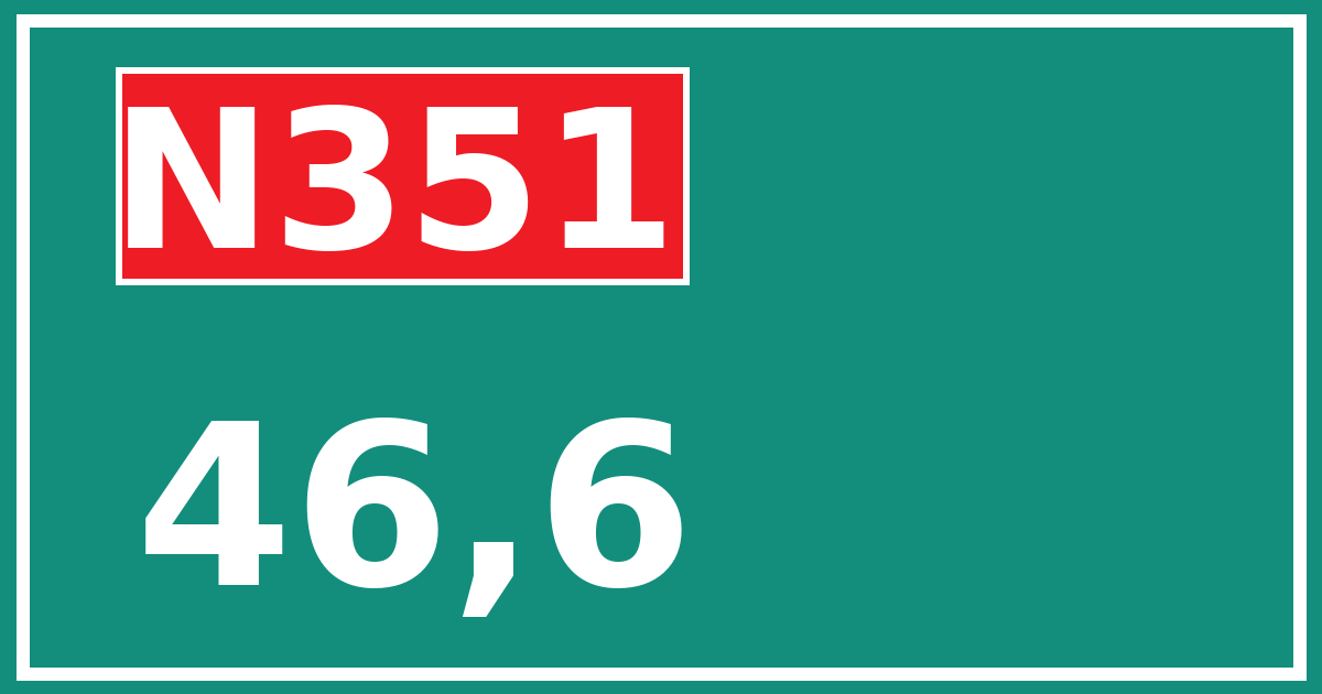 Hectometerbord N351 46,6