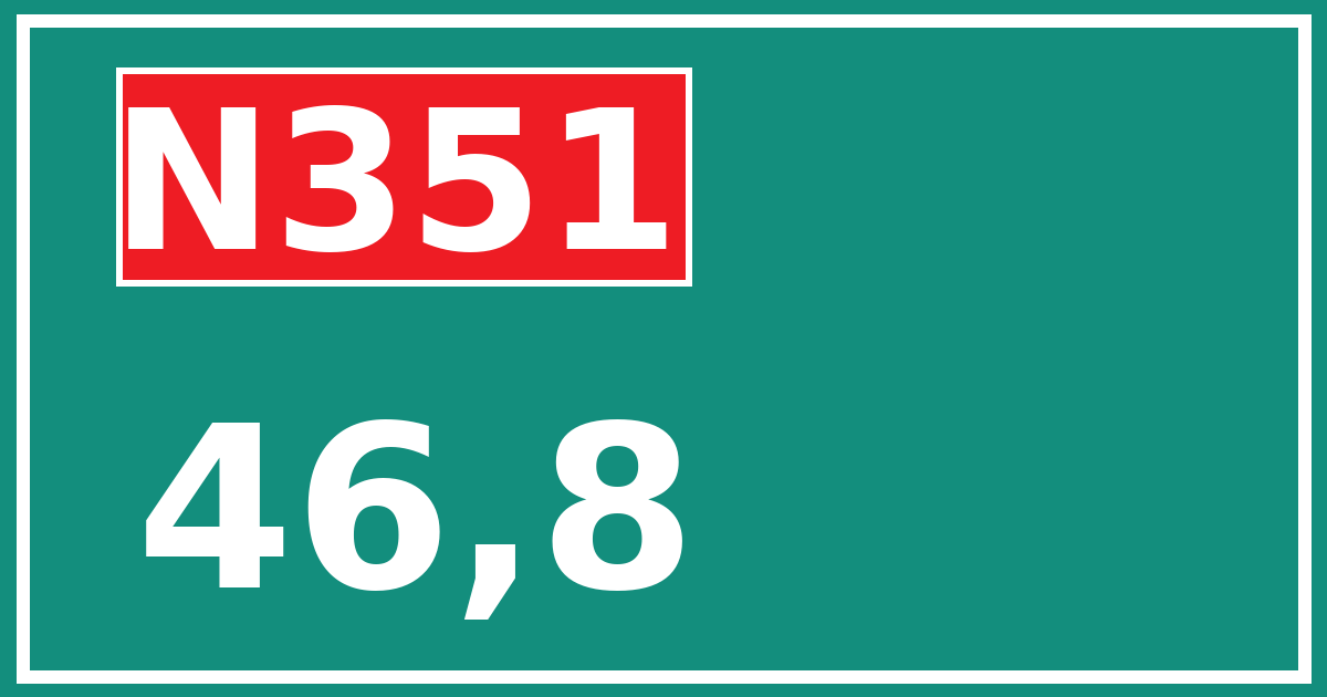 Hectometerbord N351 46,8
