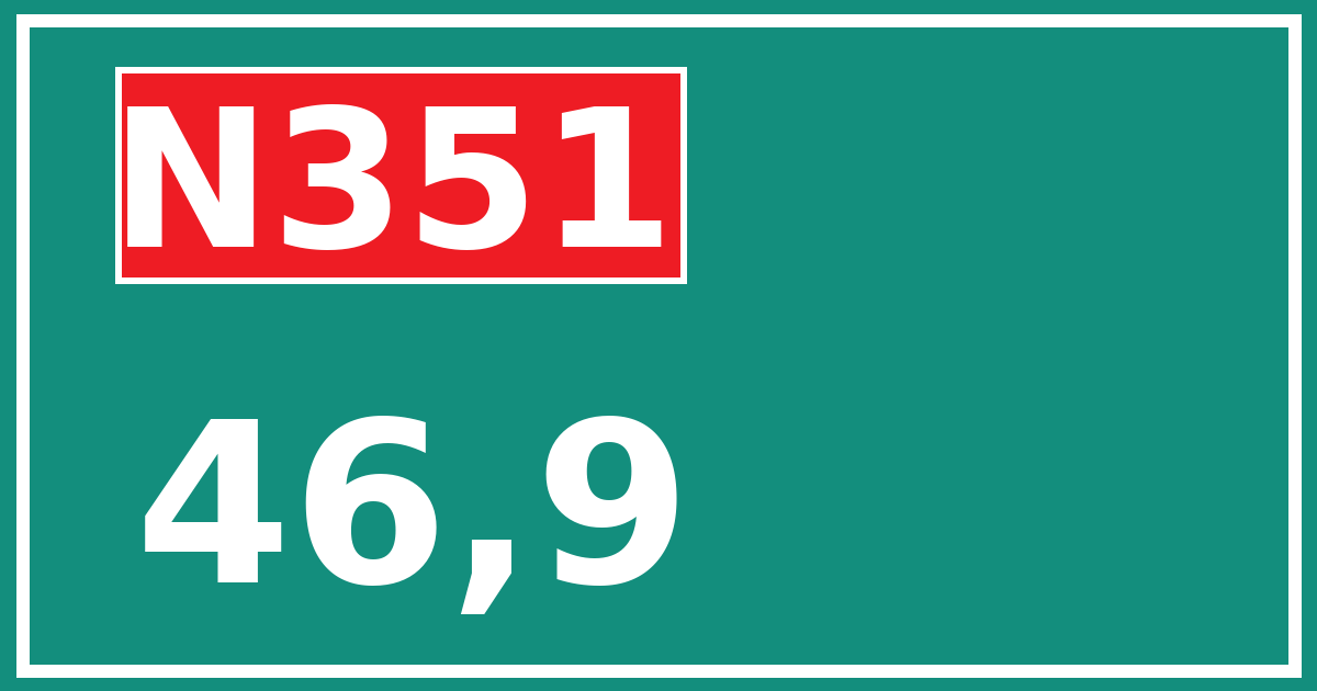 Hectometerbord N351 46,9