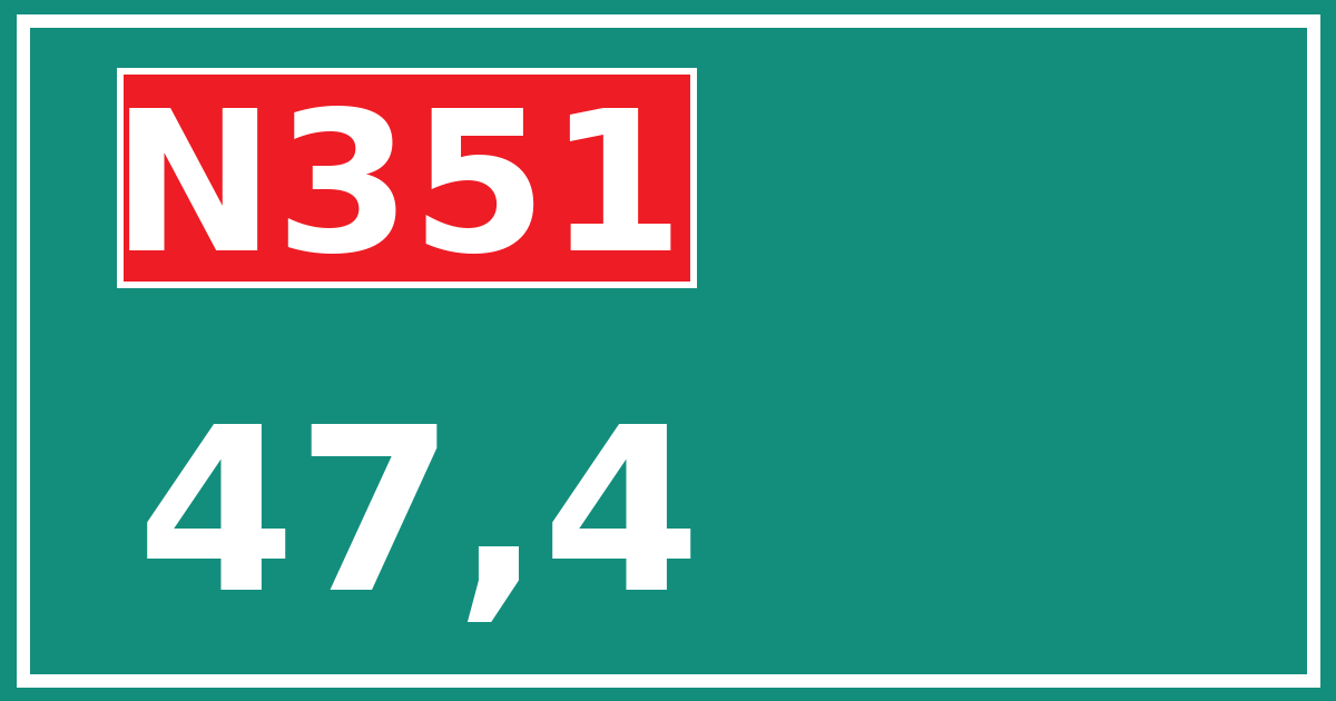 Hectometerbord N351 47,4