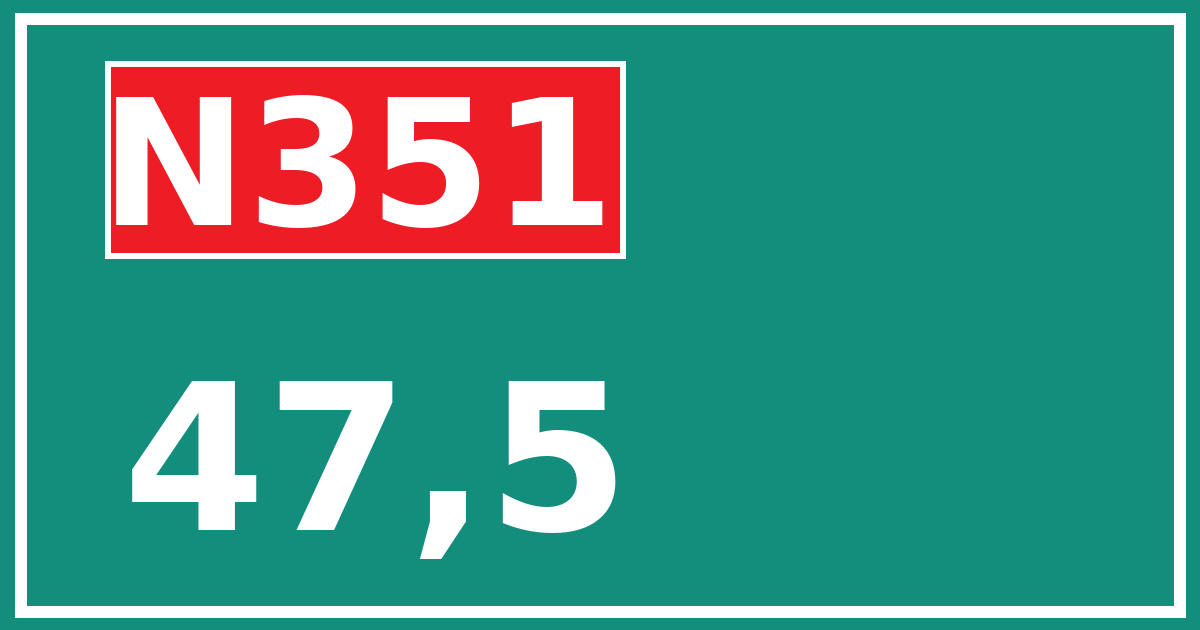 Hectometerbord N351 47,5