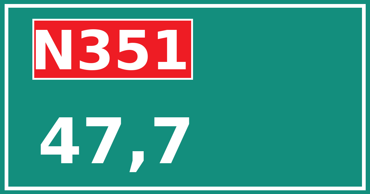 Hectometerbord N351 47,7