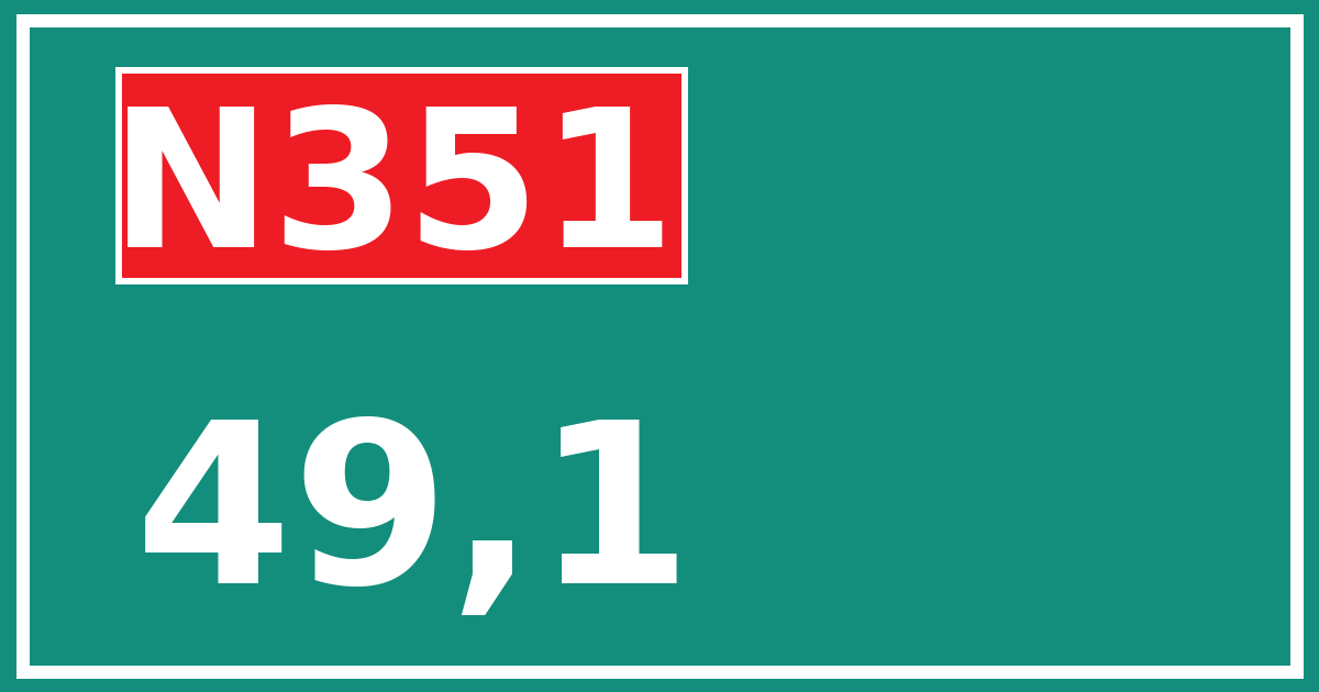 Hectometerbord N351 49,1