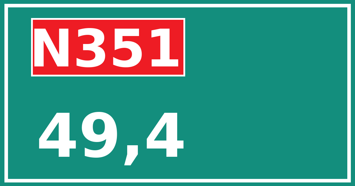 Hectometerbord N351 49,4