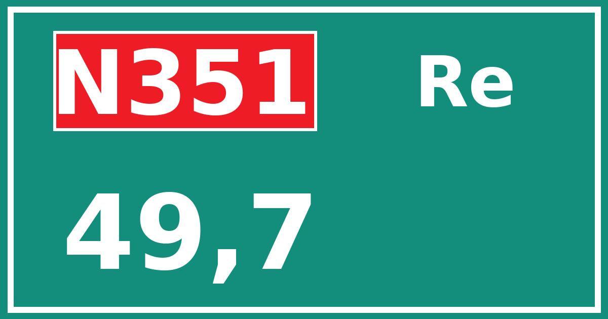 Hectometerbord N351 49,7 zijde Re