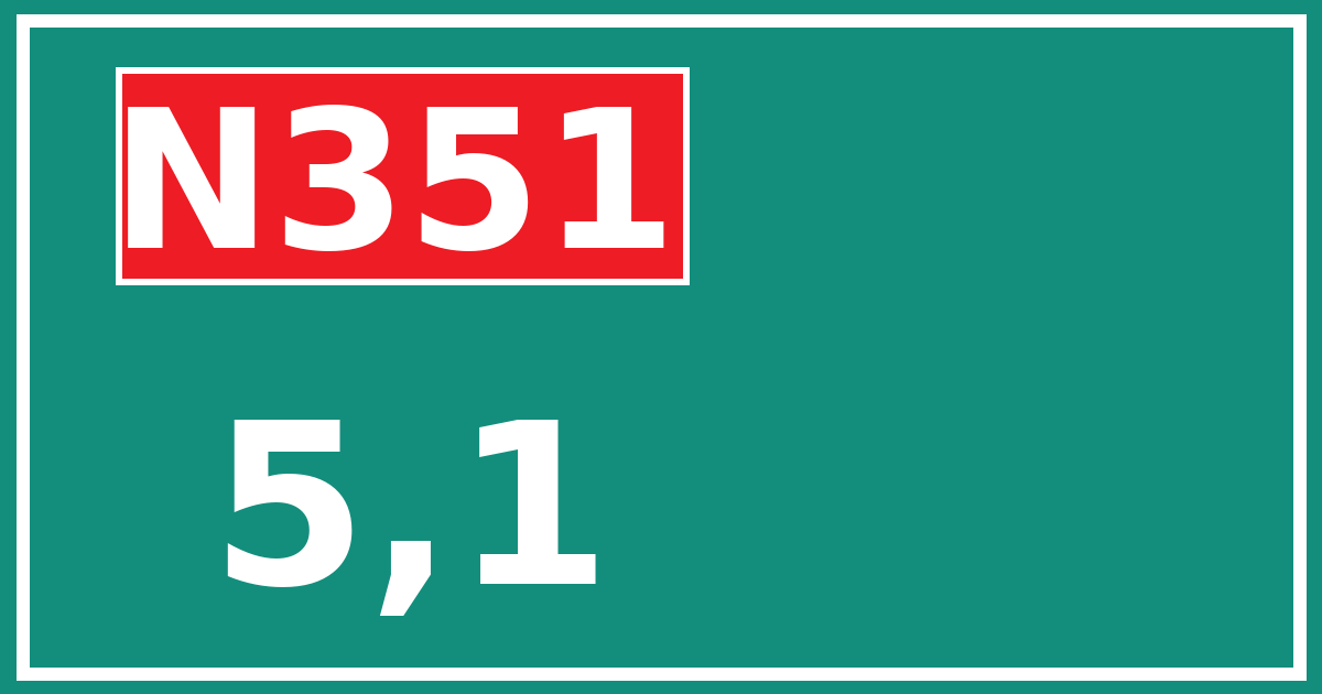 Hectometerbord N351 5,1