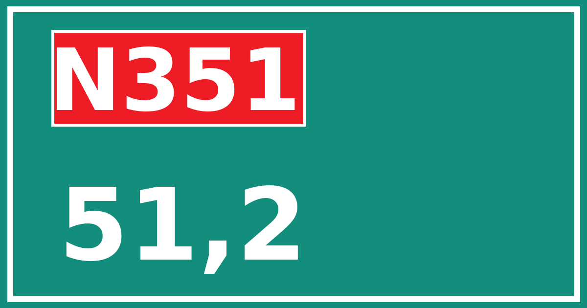 Hectometerbord N351 51,2