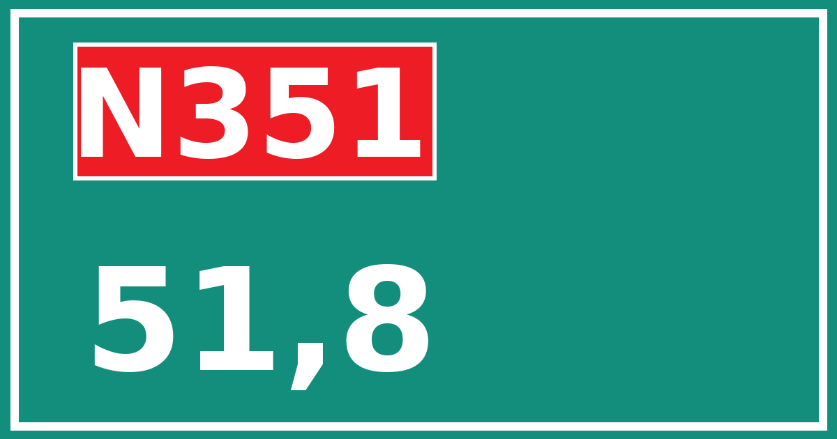 Hectometerbord N351 51,8