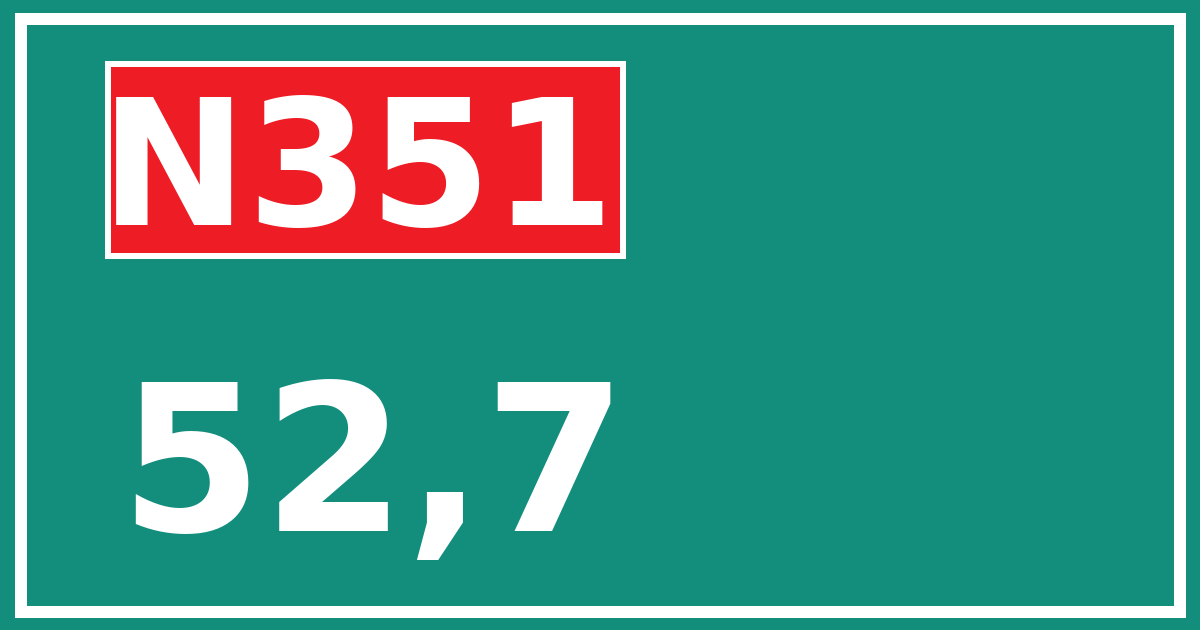 Hectometerbord N351 52,7