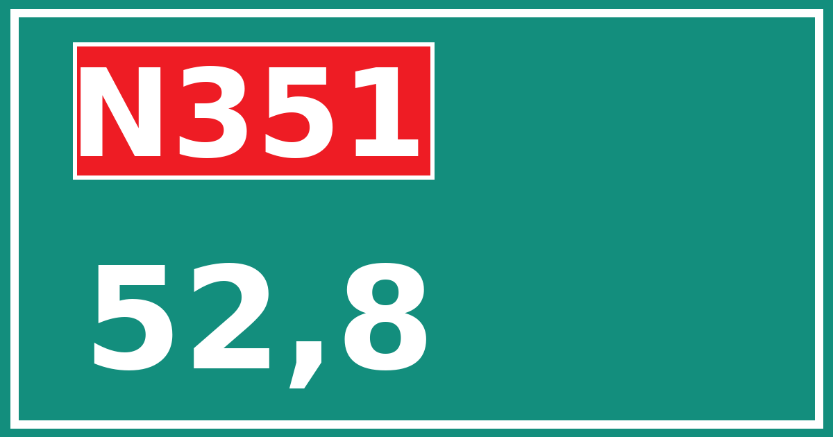 Hectometerbord N351 52,8