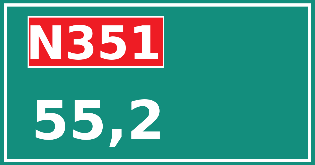 Hectometerbord N351 55,2