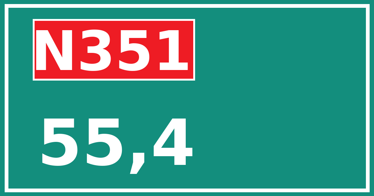 Hectometerbord N351 55,4