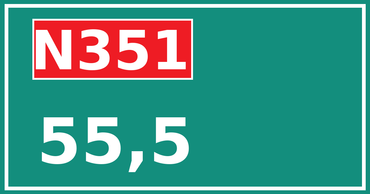 Hectometerbord N351 55,5