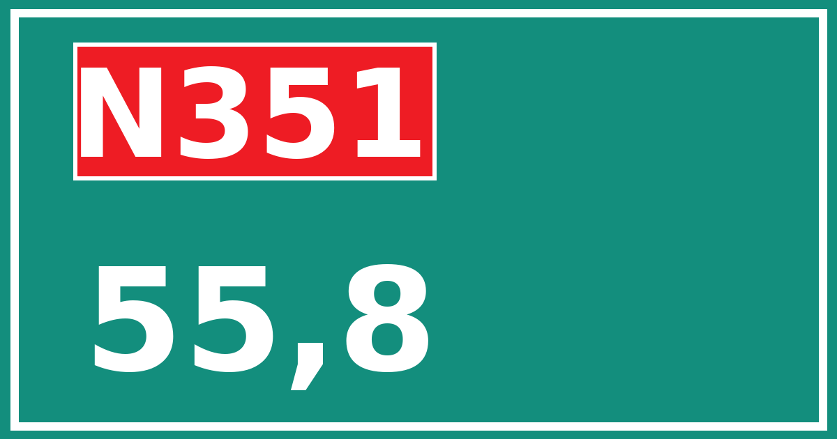 Hectometerbord N351 55,8